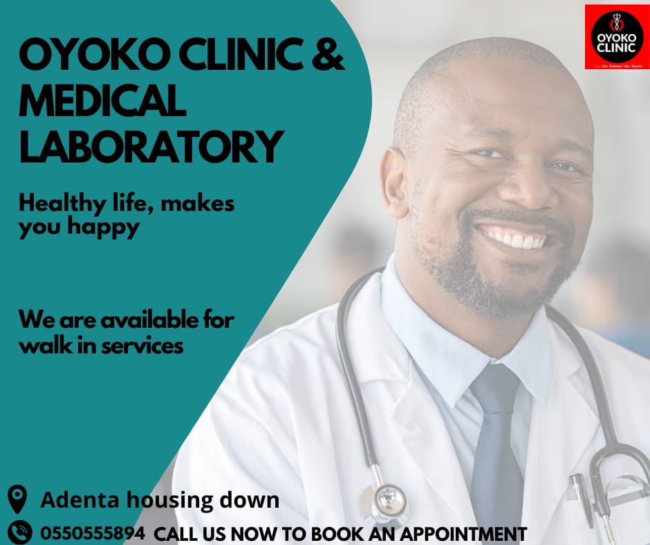 OyokoClinic's tweet photo. It's a bright Wednesday and we are opened.
Walk in to Oyoko Clinic today and get your #health checked .
To book an appointment, contact 0550555894.
Oyoko clinic , Our patients , our royals.
#goodhealth #goodhealthgoodlife #healthylifestyle #HappyWednesday https://t.co/kQDBMANugT