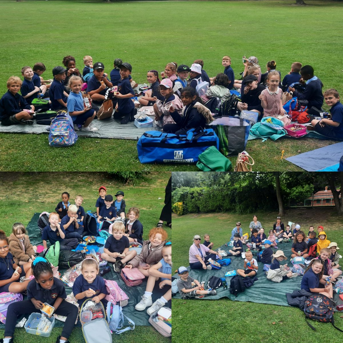 All settled in for our picnic in the park. #healthyandconfident #summertreat