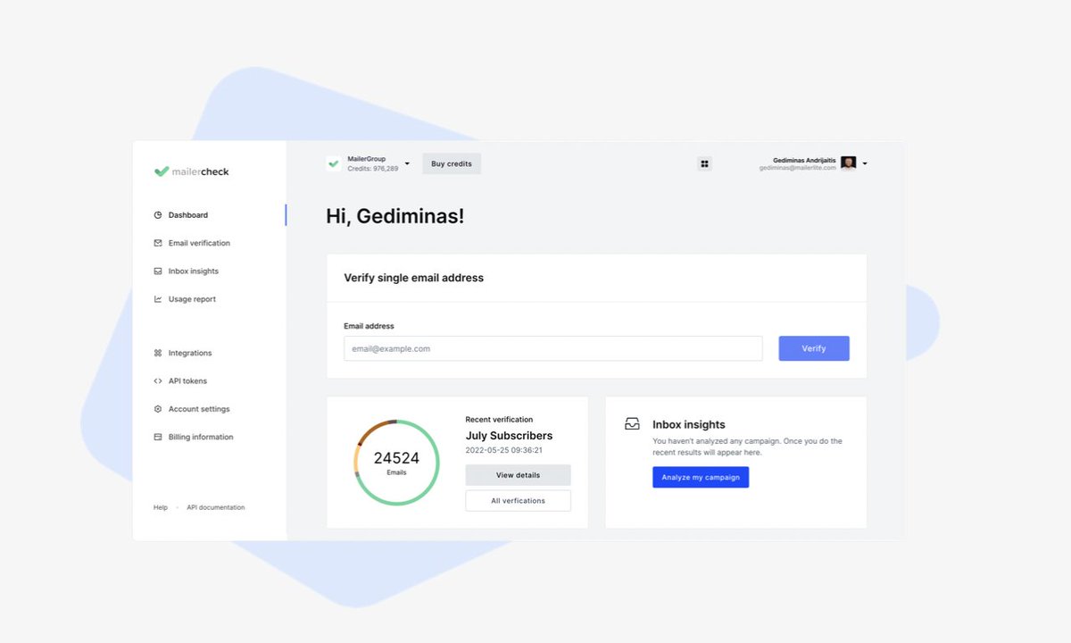MailerCheck's tweet photo. MailerCheck has a whole new look! 😎 

The revamped dashboard improves the overall look and experience of the app, making it even easier to access MailerCheck features, integrations and account settings. https://t.co/ylBYkGPkuG