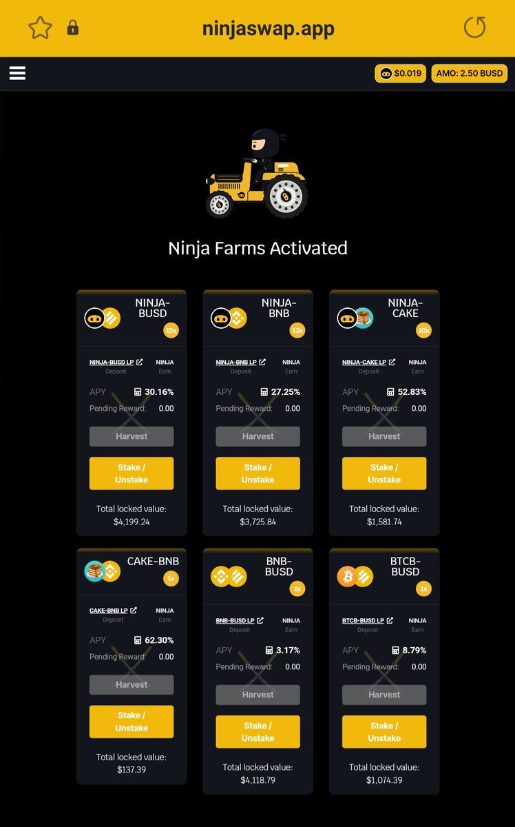 #passiveincome ❓ Yes❗ Where❓ Here! ✅👇🏽 ninjaswap.app/farms @ninjaswapapp @CobaltLend @c5_consulting #ninjaswapapp #cobaltlend #cryptocurrency #BetterCallSaul $NINJA $CBLT