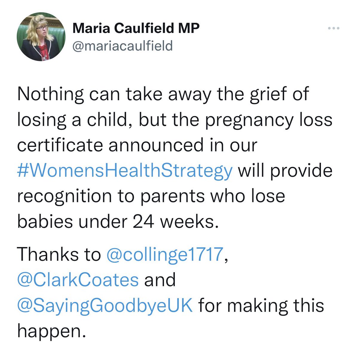 The tears are flowing here! The day has arrived! The announcement has been made. Every baby lost can now be formally recognised 😭♥️🙌🏻 

<a href="/SayingGoodbyeUK/">Team@SG</a> <a href="/mariacaulfield/">Maria Caulfield CBE</a> <a href="/10DowningStreet/">UK Prime Minister</a>