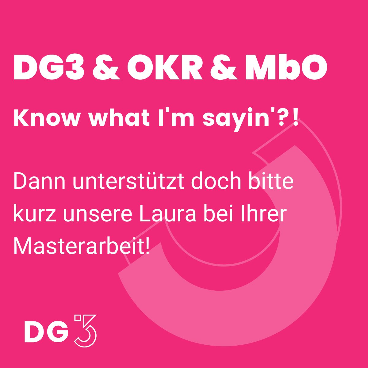 Hey ihr alle - gerne RT! 
Wir von @diegruene3 wollen #OKR besser verstehen! Unsere Kollegin Laura schreibt dazu im Moment ihre Masterarbeit! Wollt ihr uns und Laura kurz helfen? Link im Thread
