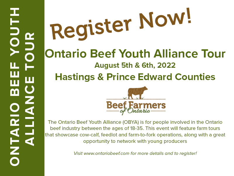 Attention #ontbeef young producers! Join BFO for a great chance to connect and network with young farmers from across Ontario, as well as tour a variety of operations! Don't miss out! Learn more and register here: ontariobeef.com/communications…