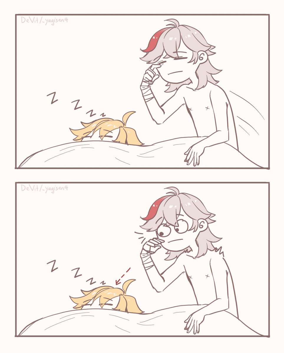 _yagisanshi's tweet image. we all know what happened afterwards

#kazuther #kazuha #aether