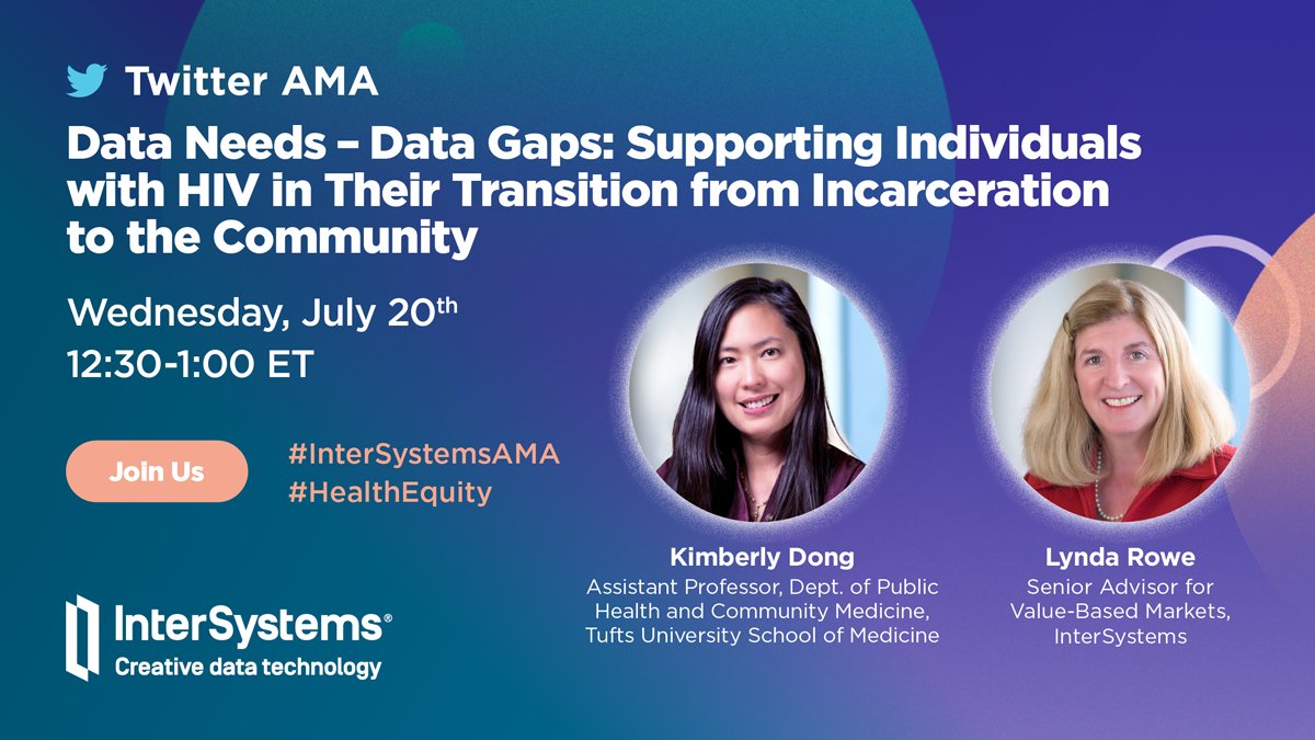 Welcome! We're kicking off our #InterSystemsAMA with <a href="/lynda_rowe/">Lynda Rowe</a> and <a href="/kimrdx2/">Kim Dong</a>. We will do our best to respond to each question, but if we're not able to answer in the time given, we'll follow up via DM. Use the #InterSystemsAMA and #HealthEquity to follow along.