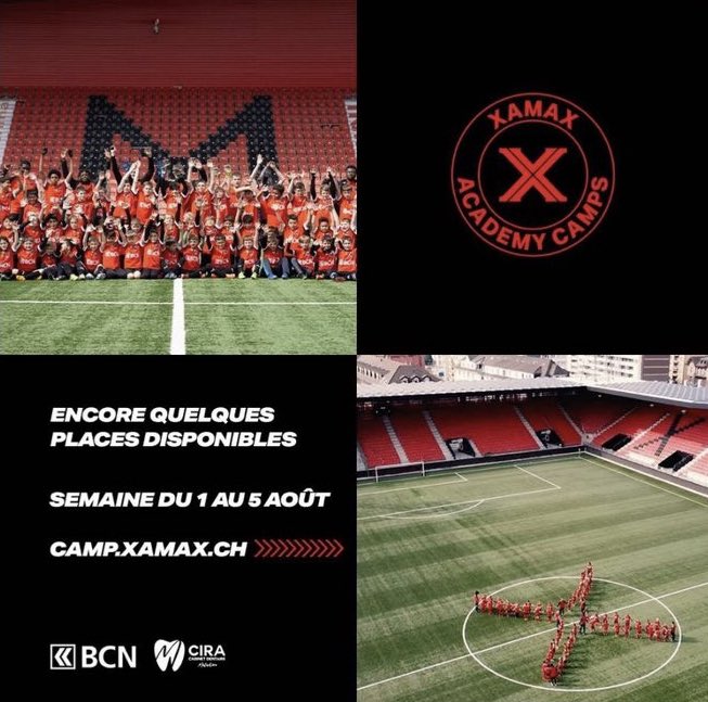 Plus que quelques places   Du 1 au 5 août 2022, viens t’entraîner dans le stade de la Maladière  Alexandre Badibanga et Tiago Canedo vous accueilleront  Le prix 330 CHF avec notamment en cadeau un Kit complet Xamax et une invitation a un match de Neuchâtel Xamax notamment