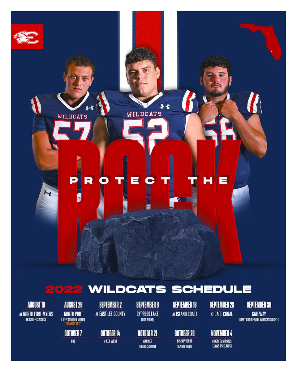 Are you ready for some FOOTBALL?!?!? It’s almost that time!! 🐾 🏈🐾🏈🐾🏈🐾🏈🐾🏈🐾🏈🐾

Thanks to <a href="/creator_dee/">DeeCreator🇺🇸</a> for once again coming up with an amazing schedule poster!! Phenomenal to work with! Thank you! 

#ProtectTheRock 
#HeartandHustle
#OneTeamOneFamily