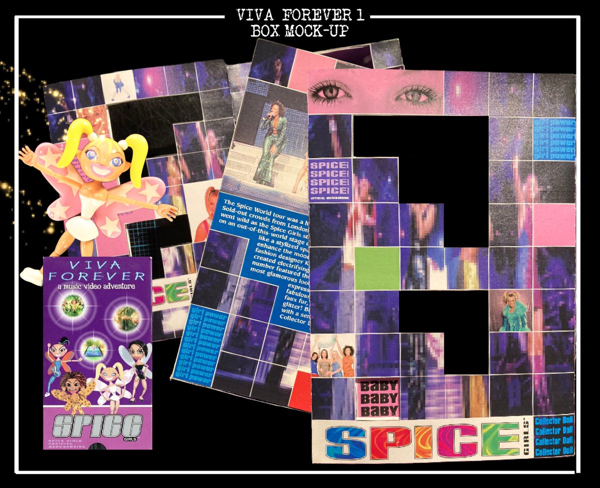 AdamWeatherly's tweet image. Happy 24th anniversary to Viva Forever! Here’s peek at the first #VivaForever doll box Mock-up. #spicegirlsdolls #babyspice