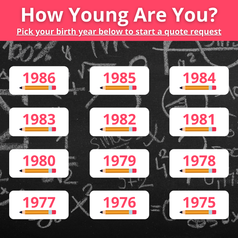 ProudMomSA's tweet photo. Are you between 35 &amp; 46 years old? Choose your year of birth by tapping on the image to find out what life cover plan you can get.