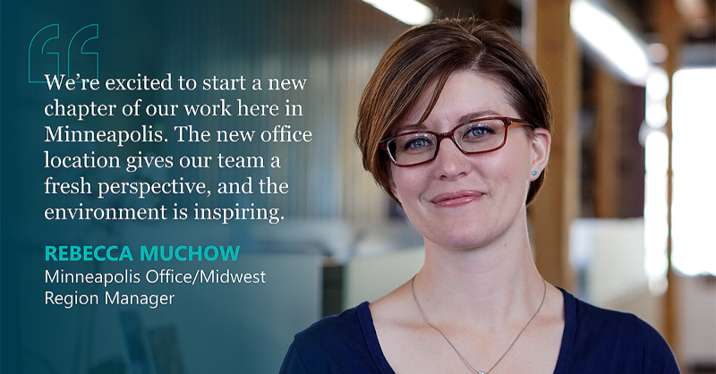 Cushing_Terrell's tweet photo. We not only have a new office location in #Minneapolis, but also a new leader for the office and Midwest region: @RebeccaMuchow! We're excited to celebrate her promotion and the continued growth of our work and relationships in the region. #TeamCushingTerrell #DesignExcellence