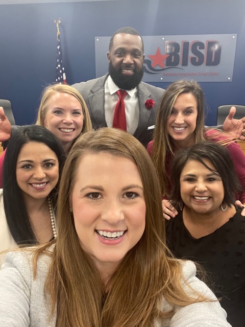 The HR team was super excited to grab a celebratory selfie with the new Brazosport High School principal, Quinton Virgil, at our onboarding session this morning! #BISDpride #BISDfamily