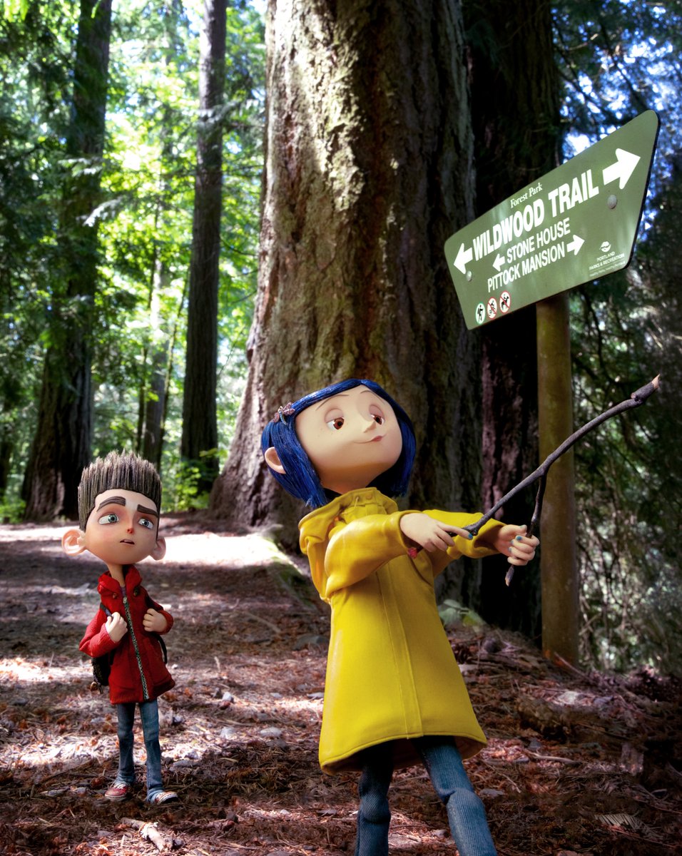 LAIKAStudios's tweet photo. Yes, those are the actual #Coraline and #ParaNorman puppets, enjoying a sunny excursion to Forest Park, the Rose Garden, and Hoyt Arboretum in Portland, Oregon. Not to worry—Coraline brought her dowsing rod to lead the way! (What can go wrong?) #pdx #pnw #thisisportland https://t.co/80exDr6uGh