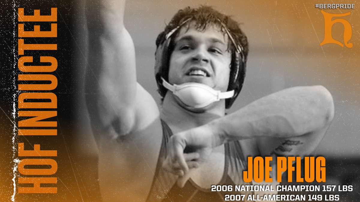 We are excited to announce NCAA Champion Joe Pflug will be inducted into the @bergathletics Hall of Fame this fall. 2X All-American 2X @oac1902 Champ and Wrestler of the Year