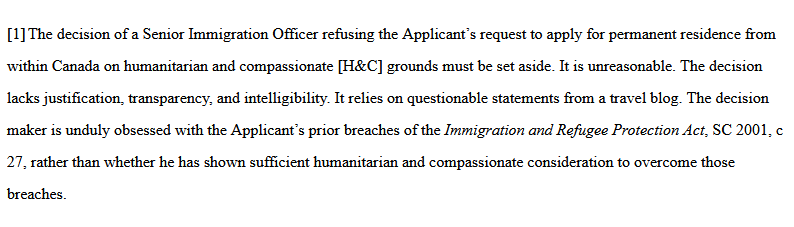 smeurrens's tweet photo. Federal Court quashes a humanitarian &amp; compassionate refusal for an Iraqi Kurd where an officer relied on an "off the beaten path" travel blog rather than expert reports to determine that Iraqi Kurdian is "relatively safe." https://t.co/J0vhEdYXHU https://t.co/zt0LoeT23s