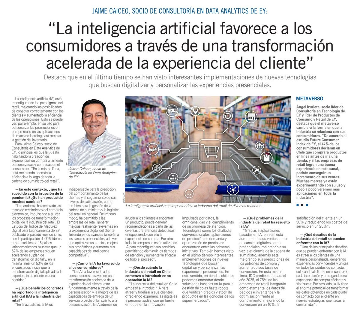 Te invitamos a leer la nota de @ElMercurio_cl, donde nuestro socio de Consultoría en #DataAnalytics, Jaime Caiceo, comenta sobre #NuevasTecnologías que buscan digitalizar y personalizar las experiencias presenciales.

👉 spr.ly/6010zaurC