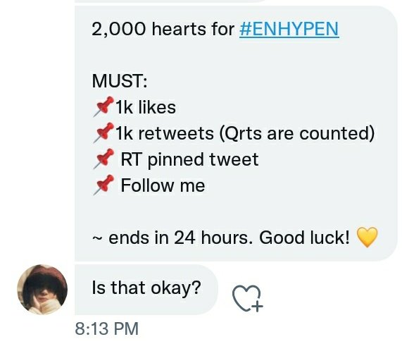 heebitz's tweet photo. 2,000 hearts for #ENHYPEN 

MUST:
📌1k likes
📌1k retweets (Qrts are counted)
📌 RT pinned tweet 
📌 Follow me ( @akinglangga )

~ ends in 24 hours. Good luck! 💛

#ENFuelUp #ENVOOSTERS https://t.co/kUPaRtkQFr