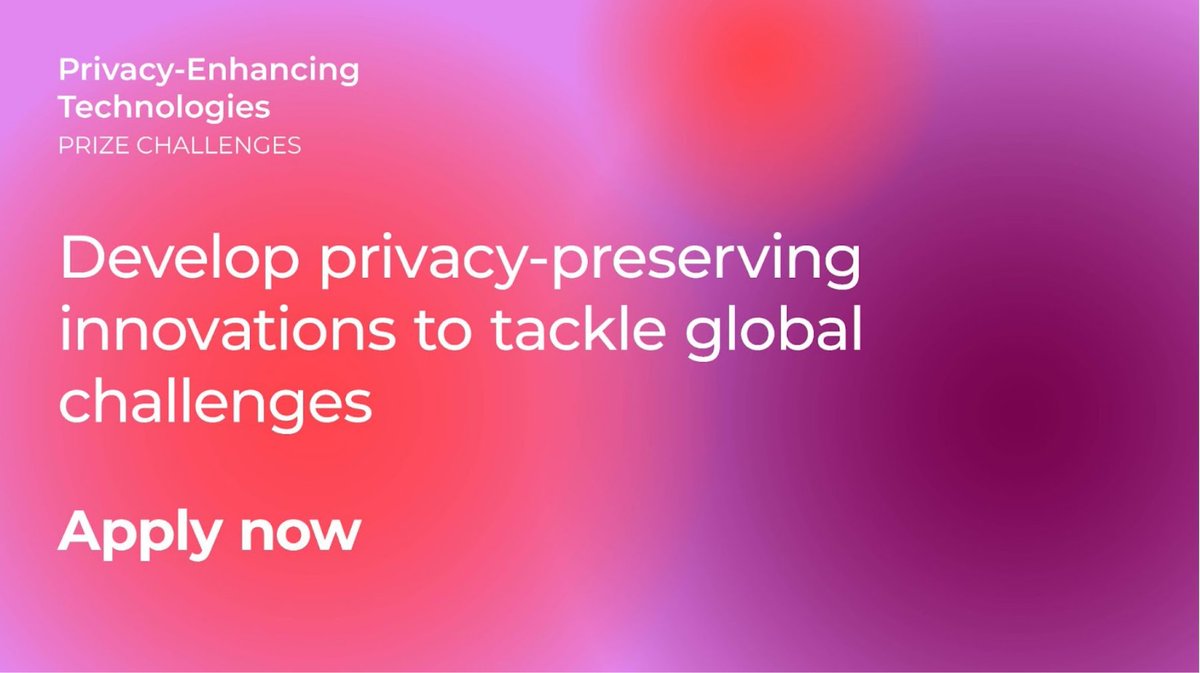 1/5 Today, we launched U.K.🇬🇧 - U.S.🇺🇸 innovation prize challenges to advance privacy-enhancing technologies to tackle financial crime and public health emergencies. U.K. innovators have until 19 September to enter. Apply here: petsprizechallenges.com