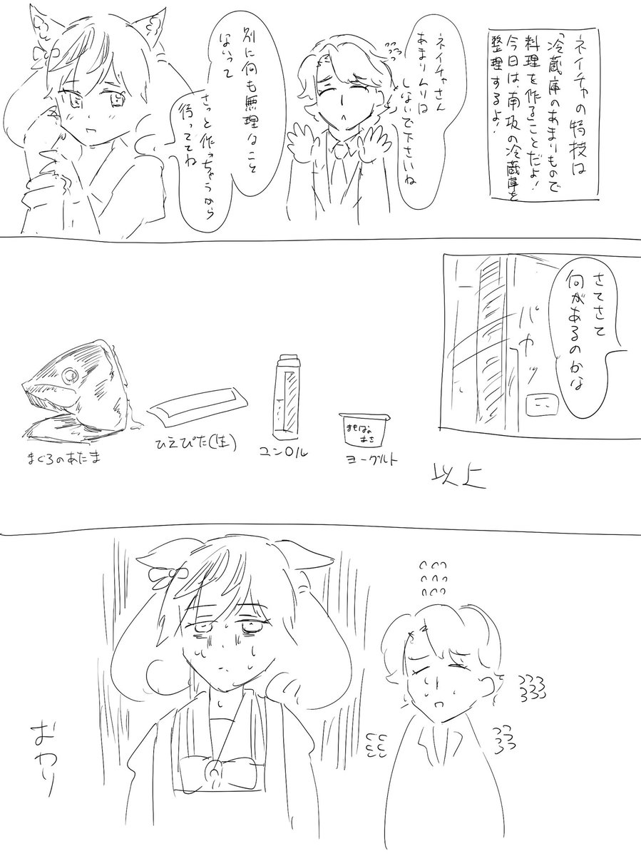 南ネイ落書きマンガ
冷蔵庫の余り物 