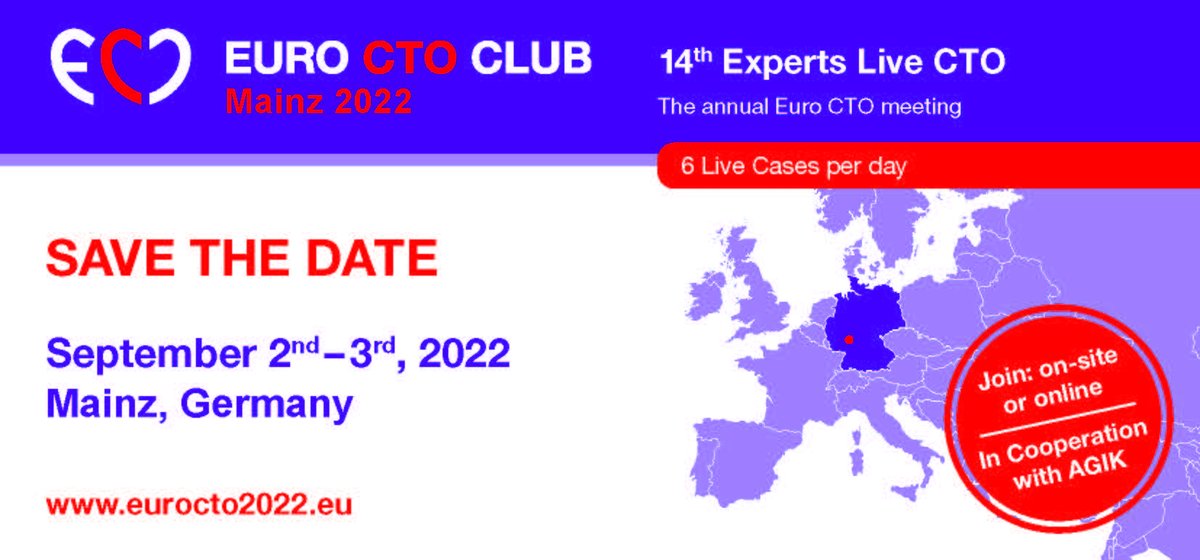 Come in Germany for the 14th edition of the #EUROCTOCLUB Experts Live #CTO meeting on September 2nd and 3rd, 2022 in the Rhine city of Mainz, Registration is open: eurocto2022.eu/registration/ The preliminary program is available: eurocto2022.eu/scientific-pro… #EUROCTO2022 #EUROCTOCLUB