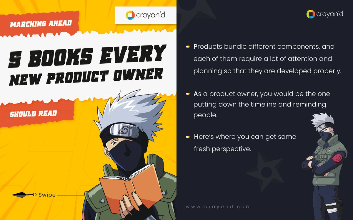 crayondofficial's tweet photo. 'Owning' a product is a big responsibility. Bringing it to the market requires so much methodology — here are 5 books that should help every young product owner.

#crayond #productowner #book https://t.co/677MKO06SK