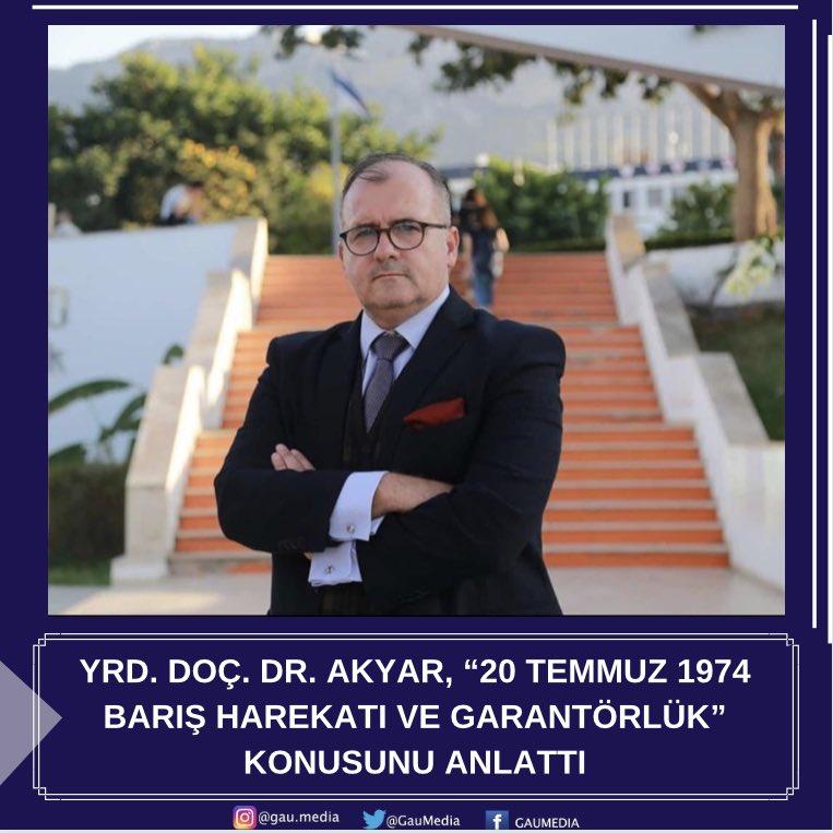 GauMedia's tweet photo. Girne Amerikan Üniversitesi (GAÜ) Genel Sekreteri ve Akademisyeni Yrd. Doç. Dr. Sadık Akyar, 20 Temmuz Barış ve Özgürlük Bayramı dolayısıyla bir yazı kaleme aldı.
@OgrSad https://t.co/CVYb3CrUk5