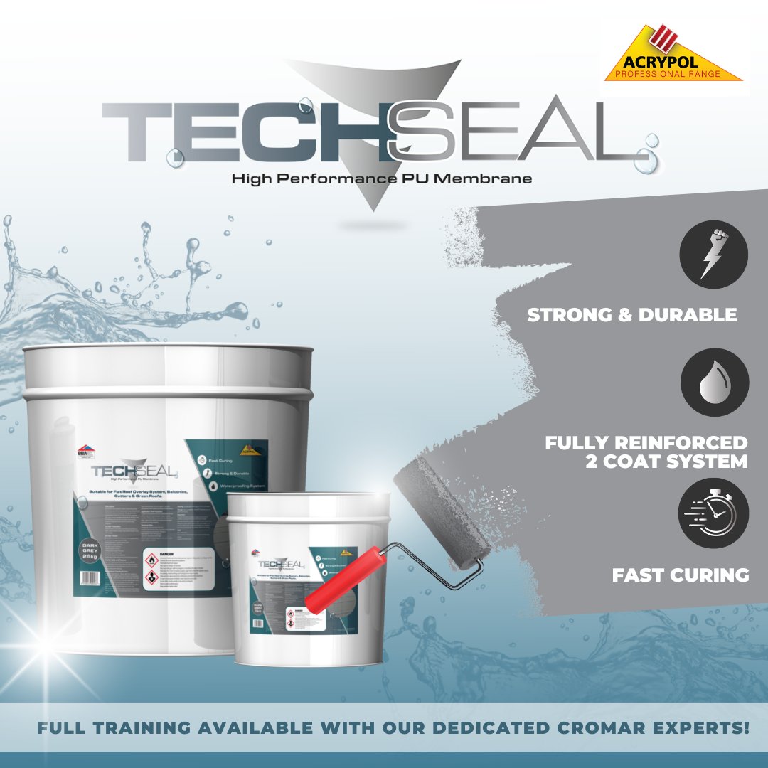 Tech Seal PU is a single component, high performing liquid polyurethane membrane that cures to form a tough and seamless durable waterproof coating.

Tech Seal PU is recommended for use on flat roof overlay systems.