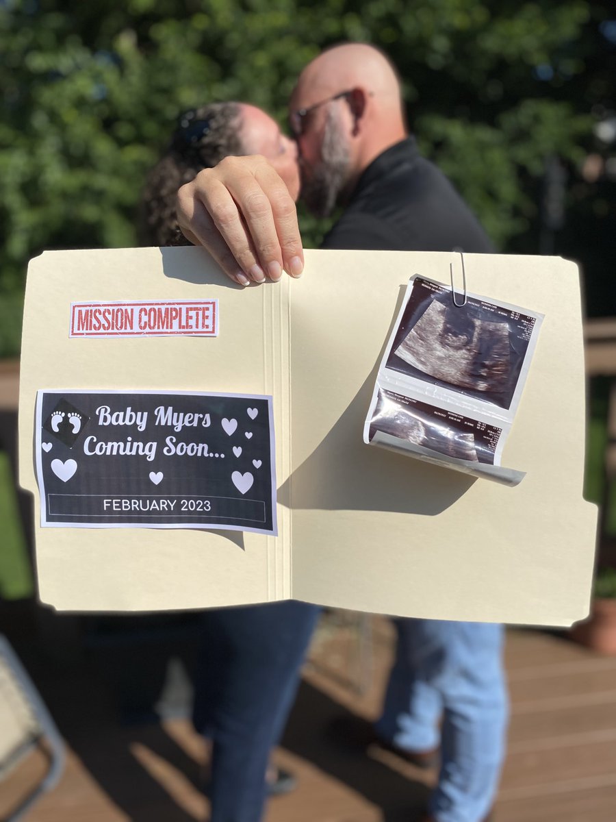 maggiemyers624's tweet photo. Three years ago, @Chris_Myers1977 and I undertook a secret mission. Earlier this summer, we learned that our efforts had been successful. Now we want to share our secret with you! We are so excited to announce that we are expecting! Baby Myers, coming February 2023! 👣❤️ https://t.co/6w9CIh2Ksz