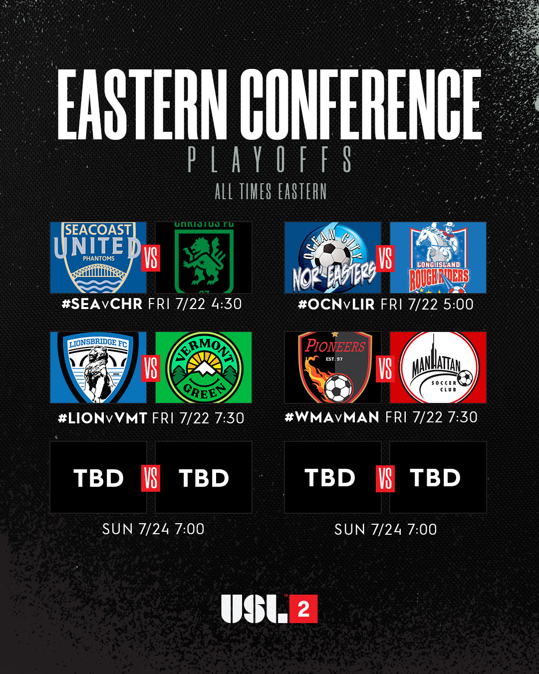 USL League Two on Twitter "Your playoff schedule has been finalized