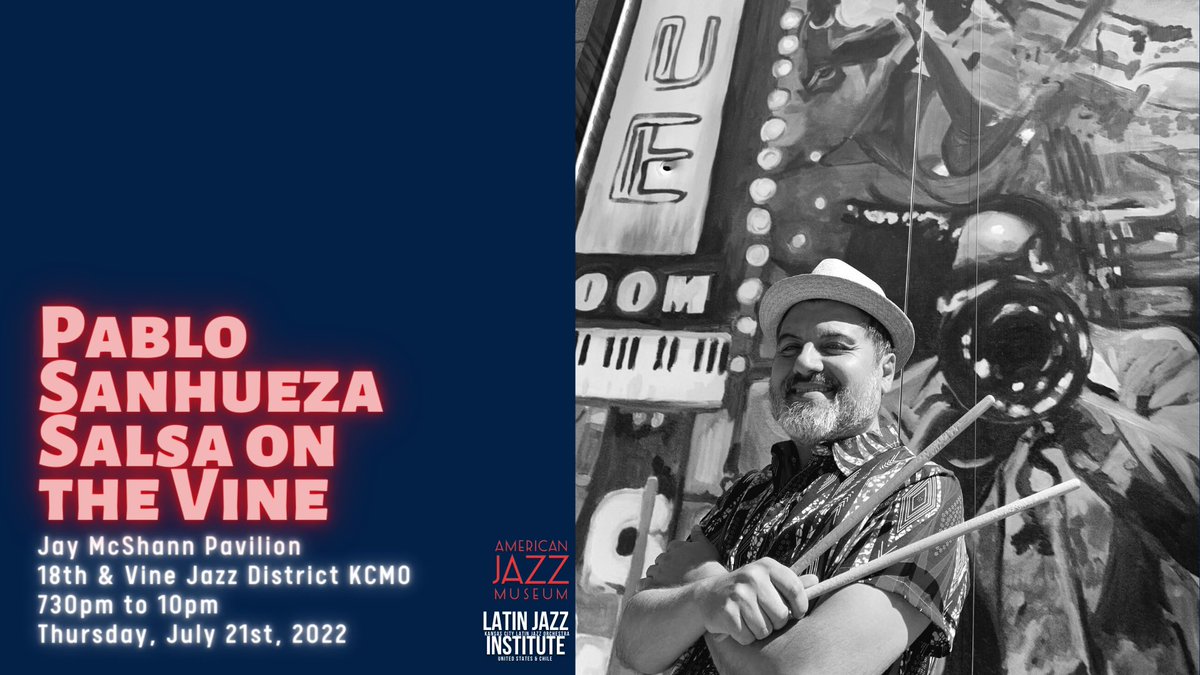 kclatinjazz's tweet photo. KC, see you back on the Vine with Pablo Sanhueza &amp; KCLJO Thursday 7/21 #salsa #kansascity #KC #livemusic @ajazzmuseumKC https://t.co/bsbFwNo50p