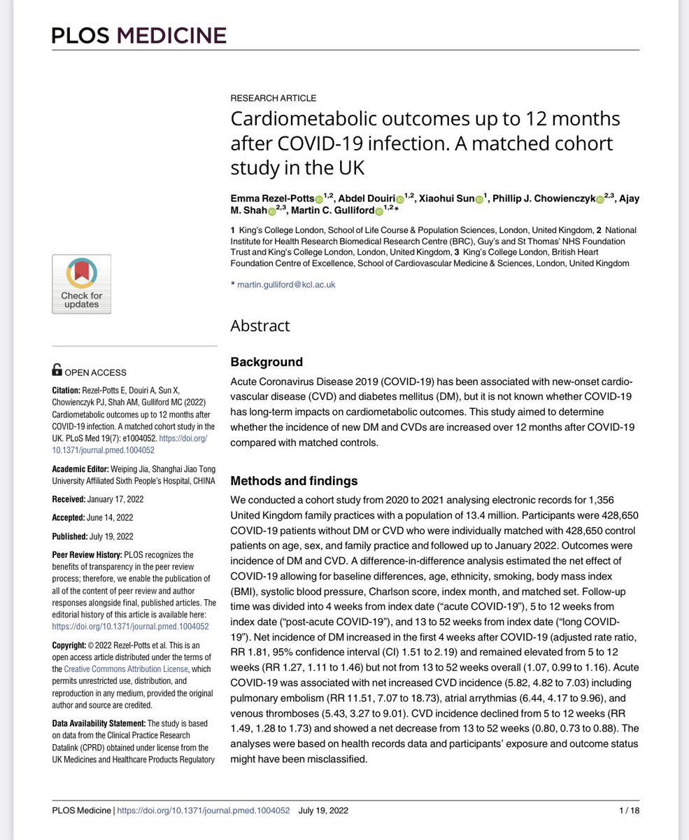EstebanOrtizMD's tweet photo. Otro trabajo científico que demuestra que después del #COVID19 tu probabilidad  de sufrir enfermedades cardiovasculares aumenta entre 5-18 veces ! No tenemos que trivializar esta enfermedad como una “gripe” y que a todos nos va a dar https://t.co/ihZKXoxwfw