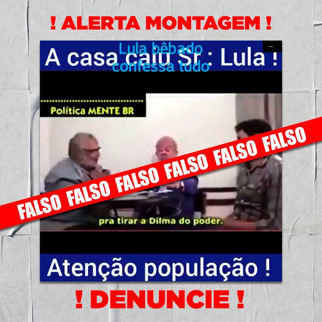 *É FALSO* vídeo que circula nas redes sociais que monta cortes de uma entrevista com Lula dando a entender que o PT é uma organização criminosa e ofendendo Dilma Rousseff. 🤥❌

A entrevista verdadeira vc acessa aqui 🔊 bit.ly/checagemvideol… 

🇧🇷 #BrigadasDigitaisDaCUT 🇧🇷