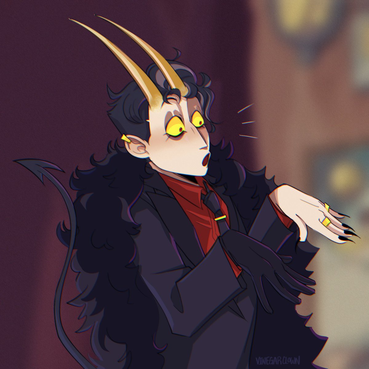 vinegarclown's tweet photo. everything I touch gets humanised and ruined #KingDice #CupheadDevil #fanart #devildice https://t.co/hXMFYhqkmO