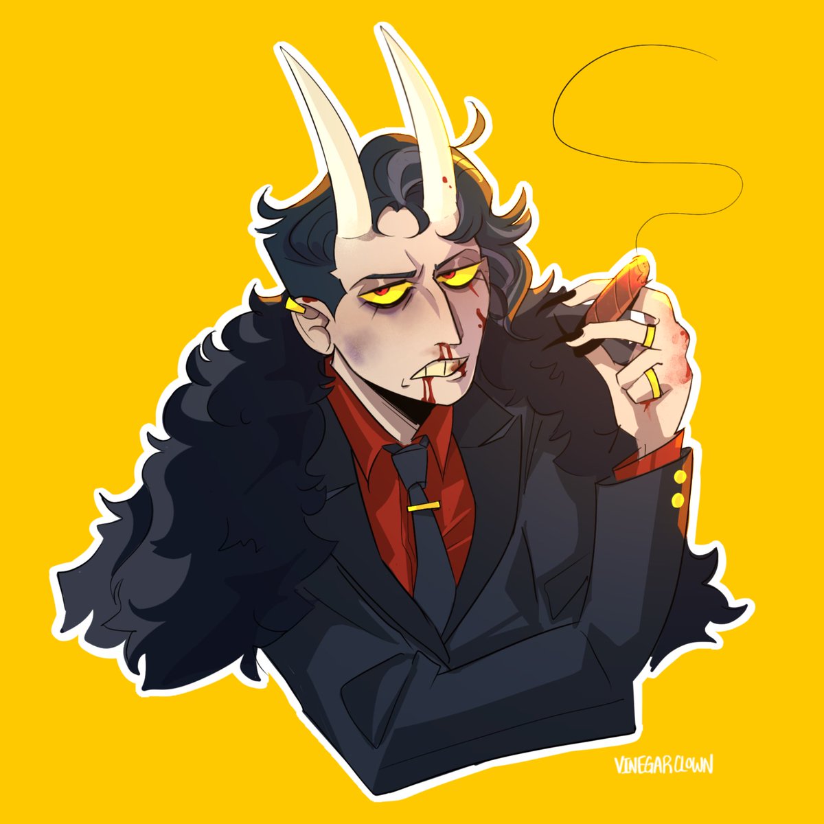 vinegarclown's tweet photo. everything I touch gets humanised and ruined #KingDice #CupheadDevil #fanart #devildice https://t.co/hXMFYhqkmO