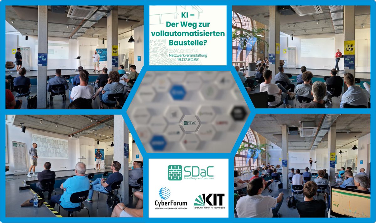 Gestern fand unsere Netzwerkveranstaltung mit spannenden Vorträgen zum Thema "KI in der Baubranche" statt. 
Wir möchten uns bei allen Referenten &amp; Teilnehmenden herzlich bedanken. Wir freuen uns schon auf das nächste Mal 👏