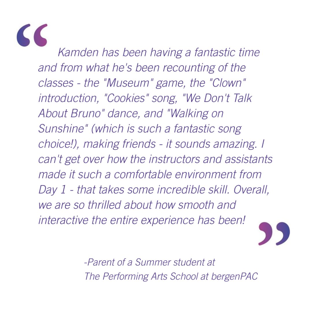 Our Summer students have been having a blast learning and growing with our amazing faculty! Listen to what our Performing Arts School parents had to say about their experience in our programs!

To learn how you can be apart of our Summer season, check out the link in our bio🔗!