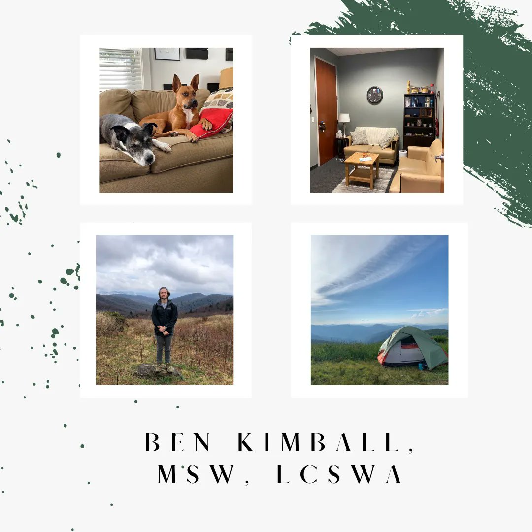 💡 CLINICIAN SPOTLIGHT 💡 . In the Southeast Psych Ballantyne office, Ben Kimball, MSW, LCSWA specializes in working with anxiety, OCD, self-esteem concerns, and life transitions. Ben specializes in treating teenage and adult males.
