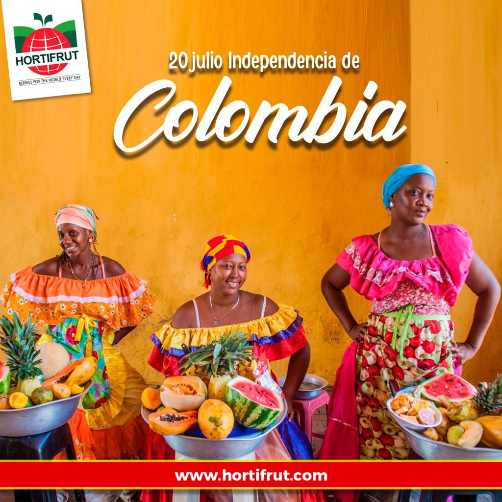 ¡Sí si Colombia 🇨🇴, sí si Caribe 😎🌴 ! 

Le enviamos un cariñoso saludo nuestros amigos y amigas colombianas en el festejo de su Día de la independencia, ¡Felices 212 años #Colombia!

#SomosHortifrut 💚 #BerriesForTheWorldEveryDay
