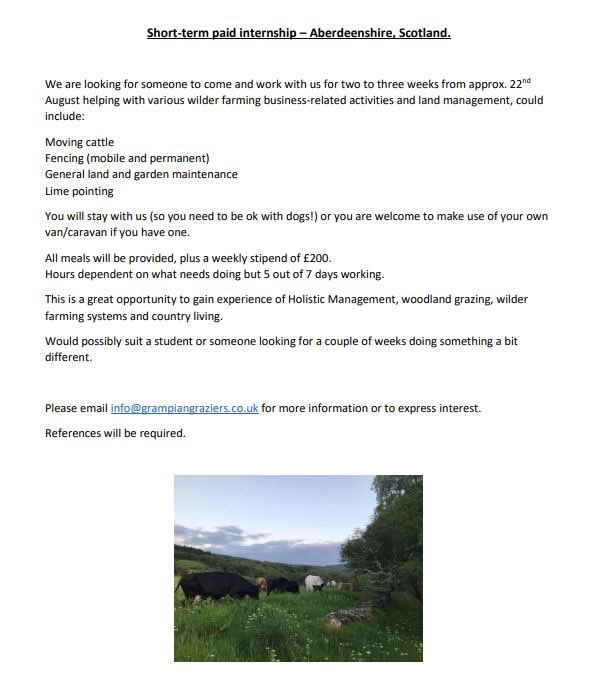 We are looking for a short term intern from the end of August - happy to negotiate stipend if this makes the opportunity more accessible…
Feel free to email or DM 🐂🌳