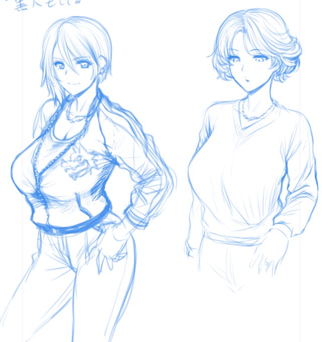 冬コミはオリジナルやりたいのでキャラデザやってる・・・メチャ難しい・・・ 