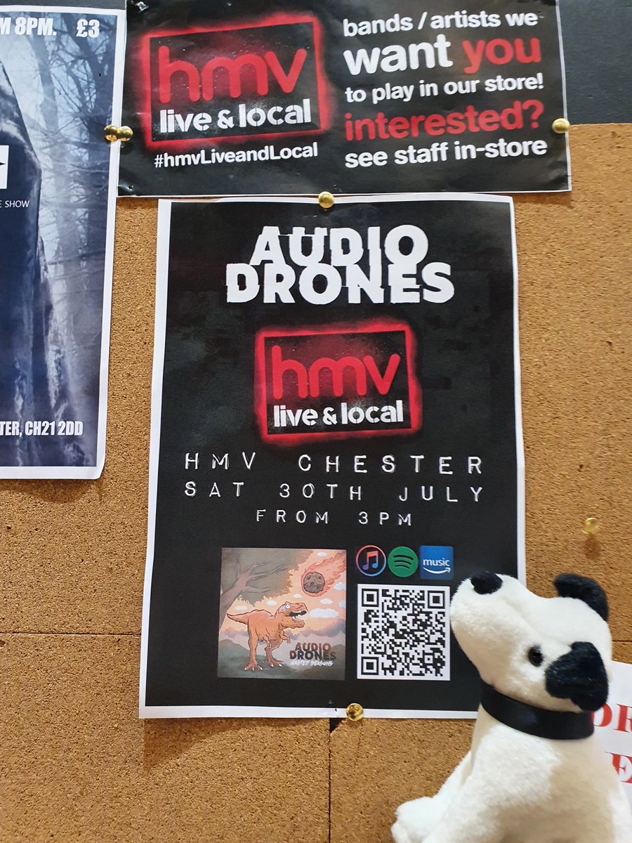 A week on Saturday we have local band Audio Drones playing in store for another #hmvLiveAndLocal show! We'd love to have more local bands performing & selling your music so come in and chat to our staff about it! #audiodrones #musicislife #hmvloveslocalartists #supportlocalbands