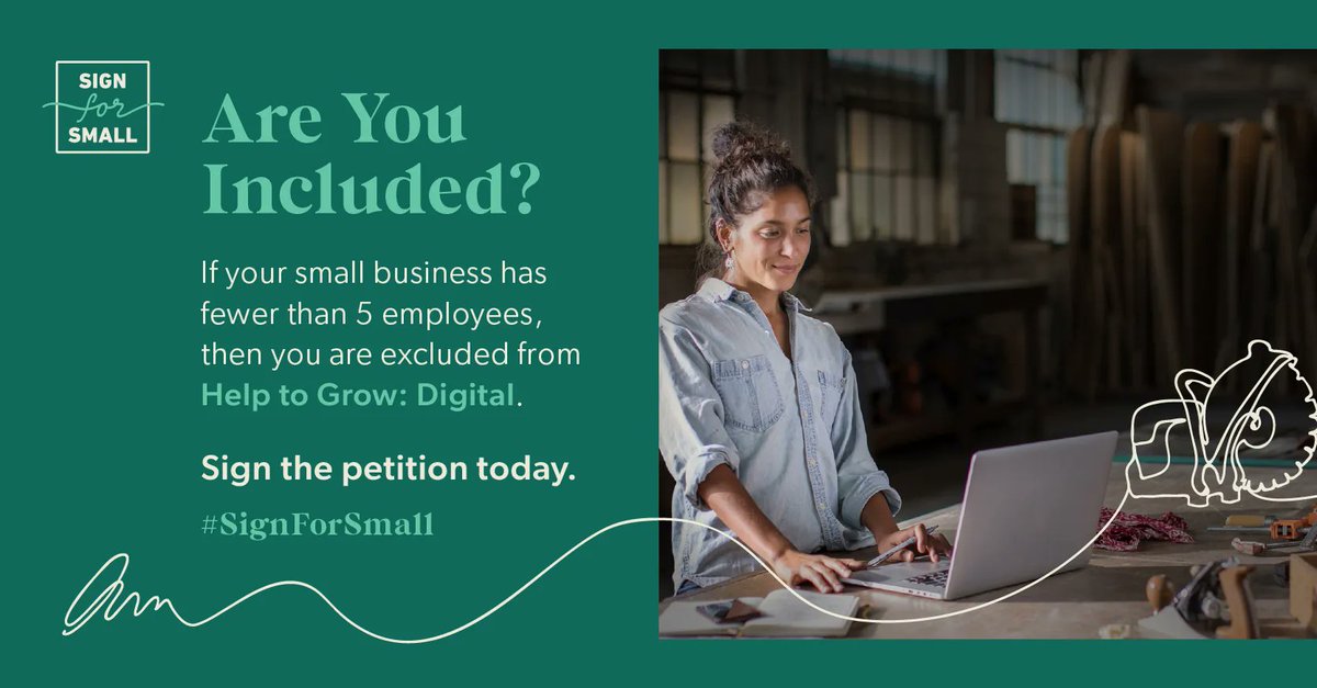 Is your small business included in the Help to Grow: Digital scheme? Sign the petition today to ensure businesses with fewer than 5 employees receive the support they deserve. Sign the petition today: signforsmall.uk #SignForSmall
