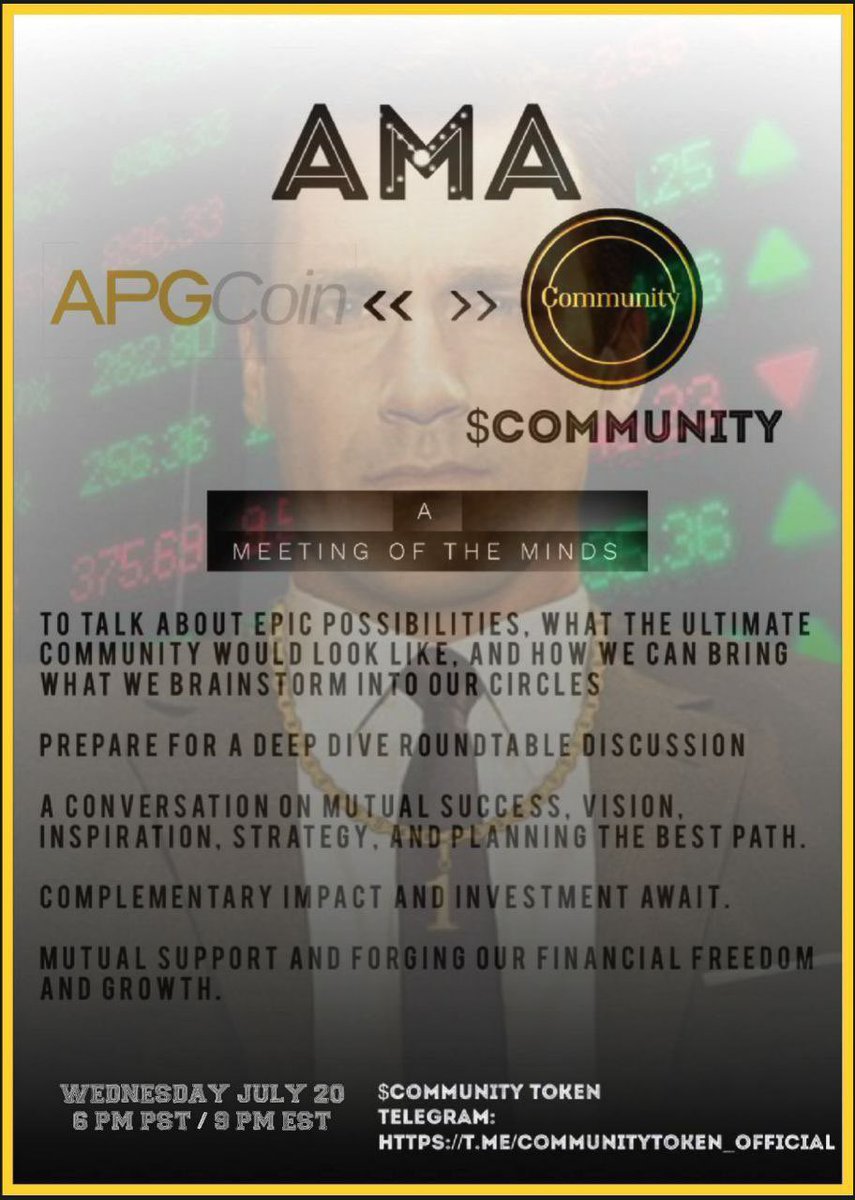 papa_woody21's tweet photo. Don’t Miss Tonight’s Community AMA Discussion With $APG Coin And @CommunityToken8 With Guest @coinmerge As We Discuss The Evolving #Crypto Space, And How Yo Make It A Safer And Better Place. #ETH #Altcoins #CryptoTwitter https://t.co/weRvcjnAn4