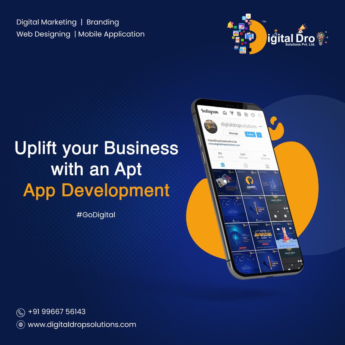 Digitaldrop2's tweet image. Go-to-market with fully functional mobile application
Contact for Corporate Branding Promotions &amp;amp; IT Support : 
📞9966756143 
 🖱  Digitaldropsolutions.com
#digitaldrop #digitaldropservices #bestdigitalmarketing #bestdigitalmarketingagency #bestdigitalmarketingcompany