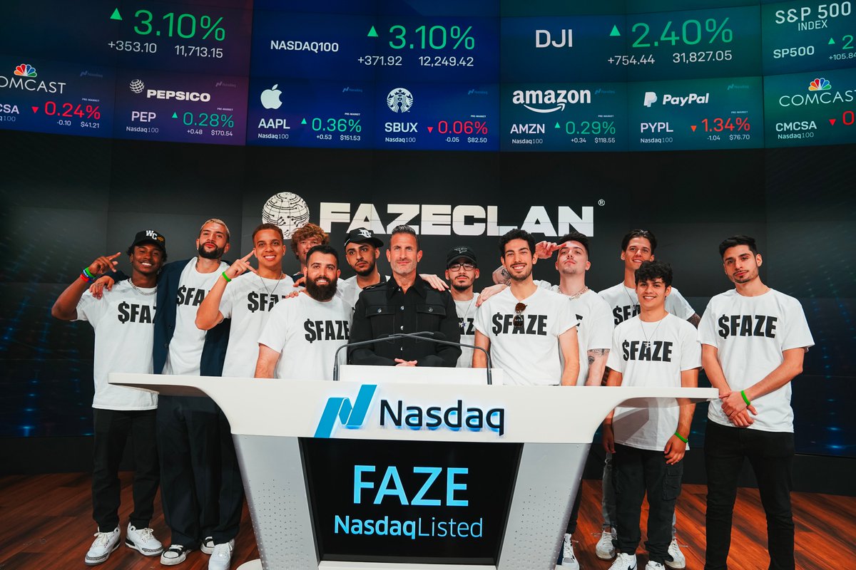 FaZe Clan is officially a publicly traded company. $FAZE