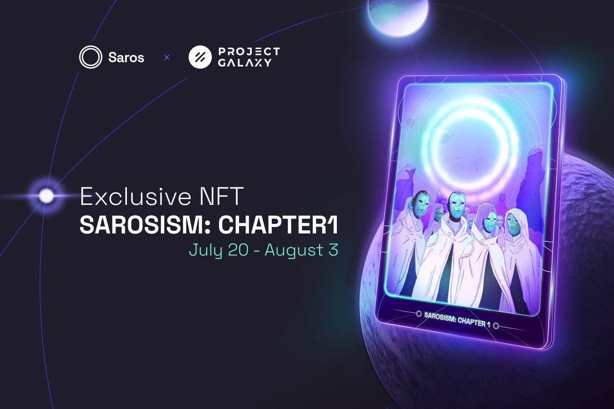 Saros (@saros_xyz) on Twitter photo 🚀The people of Saros - Sarosism NFT is finally here 🚀
🎉Exclusive NFTs Minting event powered by <a href="/ProjectGalaxyHQ/">Now Galxe (Previously Project Galaxy)</a>
🎁Complete easy #Gleam tasks and get your very first Sarosism NFTs
Don’t miss out 👉🏻 blog.saros.finance/saros-finance-… 🚀The people of Saros - Sarosism NFT is finally here 🚀
🎉Exclusive NFTs Minting event powered by <a href="/ProjectGalaxyHQ/">Now Galxe (Previously Project Galaxy)</a>
🎁Complete easy #Gleam tasks and get your very first Sarosism NFTs
Don’t miss out 👉🏻 blog.saros.finance/saros-finance-…
