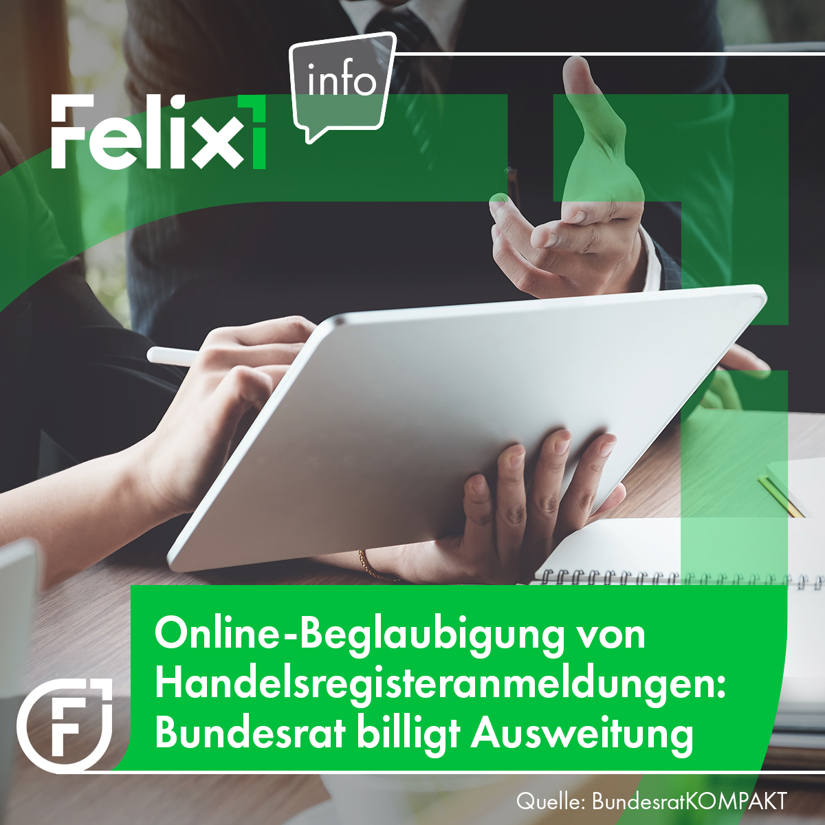 felix1_de's tweet image. Künftig können alle Rechtsträger Handelsregisteranmeldungen online beglaubigen lassen. Der Bundesrat hat das entsprechende Gesetz nun gebilligt.

👉 Zur Meldung des Bundesrates: bundesrat.de/DE/plenum/bund…

#felix1 #felix1news #handelsregisteranmeldung #handelsregister #recht
