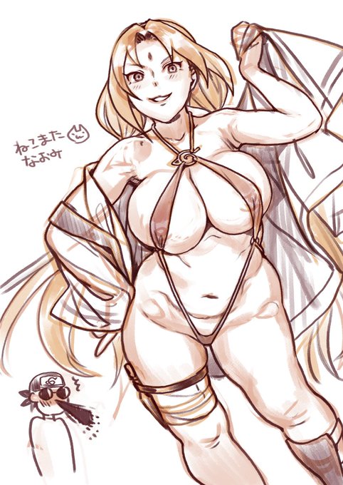 Skebで描こうか迷ってて結局キャンセルになった綱手様のらくがきをおいとく 