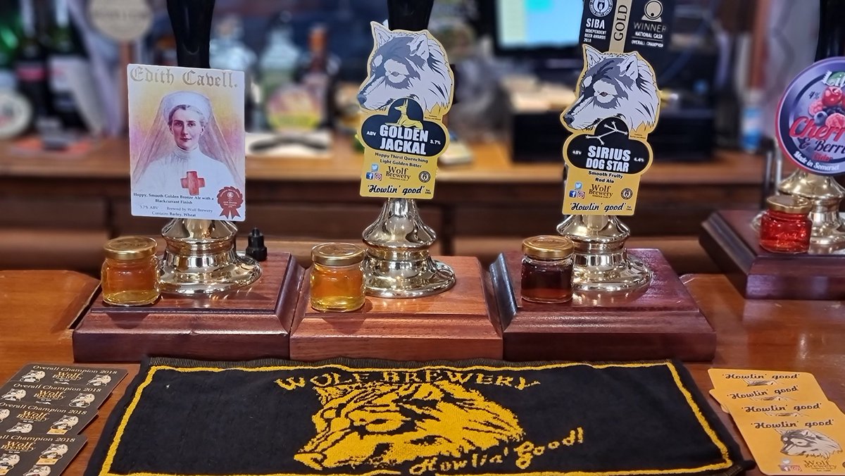 3 wolf Brewery Ales on tap today. Which one is your favourite?

<a href="/WolfBrewery/">Wolf Brewery</a> <a href="/NorwichPubs/">Norwich Pubs</a> <a href="/NorwichPubFest/">Norwich Pub Festival</a>