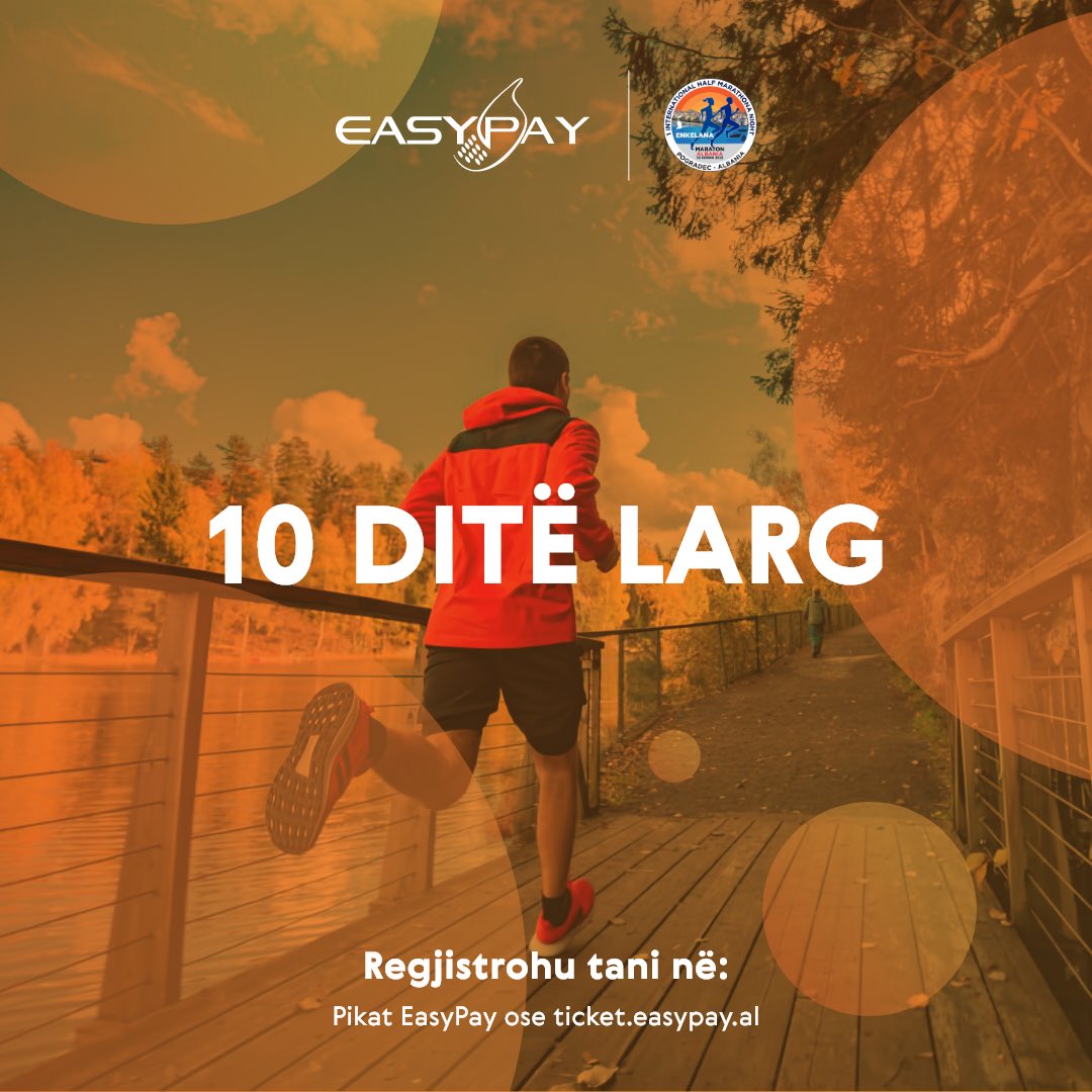 EasyPay_al's tweet photo. 🏃🏻‍♀️🏃🏻Vrapo buzë liqenit të Ohrit në Freskinë e Pogradecit në 30 Korrik me #EasyPay dhe Marathon Enkelana!  

👉Edhe 10 ditë kohë për t’u regjistruar. 
👉Rezervoje datën për një mbrëmje unike plot sport, argëtim dhe muzikë duke hyrë në https://t.co/GTP8c44bGd.

📍Shihemi aty 😉 https://t.co/yWgxPfo7xI