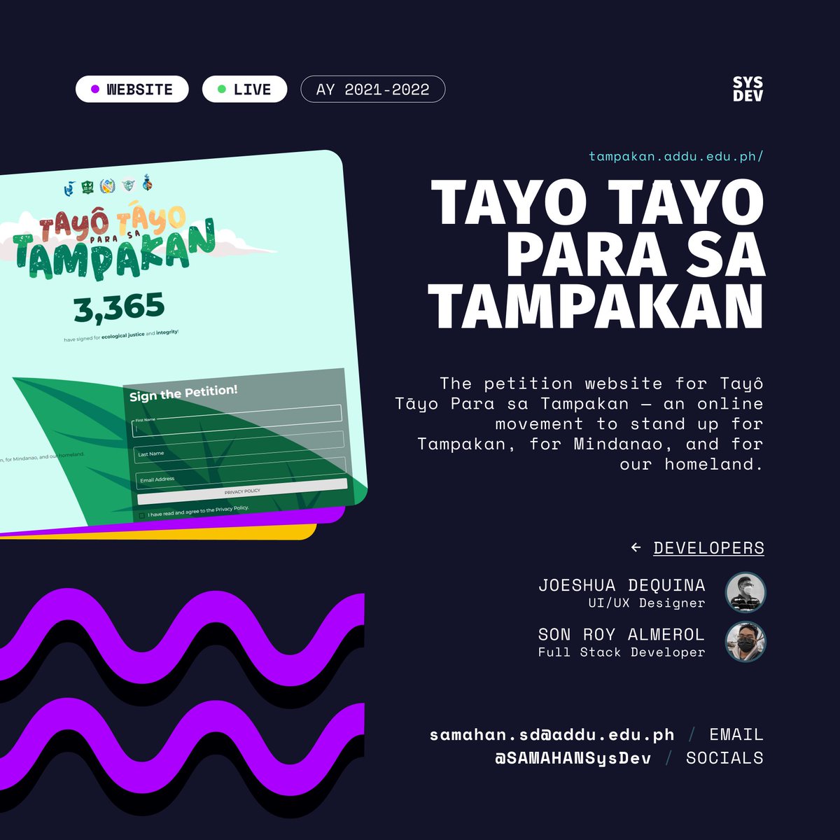 SAMAHANSysDev's tweet photo. RECEIPTS? NO PROBLEMO!

Here are some of the best works of the SAMAHAN Systems Development team! These are only a fraction of what we have produced over the past couple of years.

Watch out because we have so much coming our way this year! 👨‍💻

#SAMAHANSysDev #SysDever https://t.co/MvKFHFfe2W